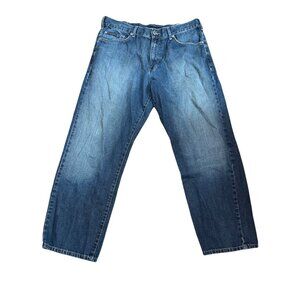Calvin Klein Relaxed Straight Mens Jeans Size 36 Dark Wash Denim